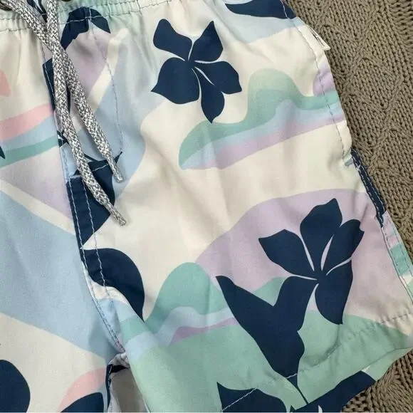 Vintage Summer Floral Print Kids Swim Shorts Trunks ~ 4 - Picture 3 of 11